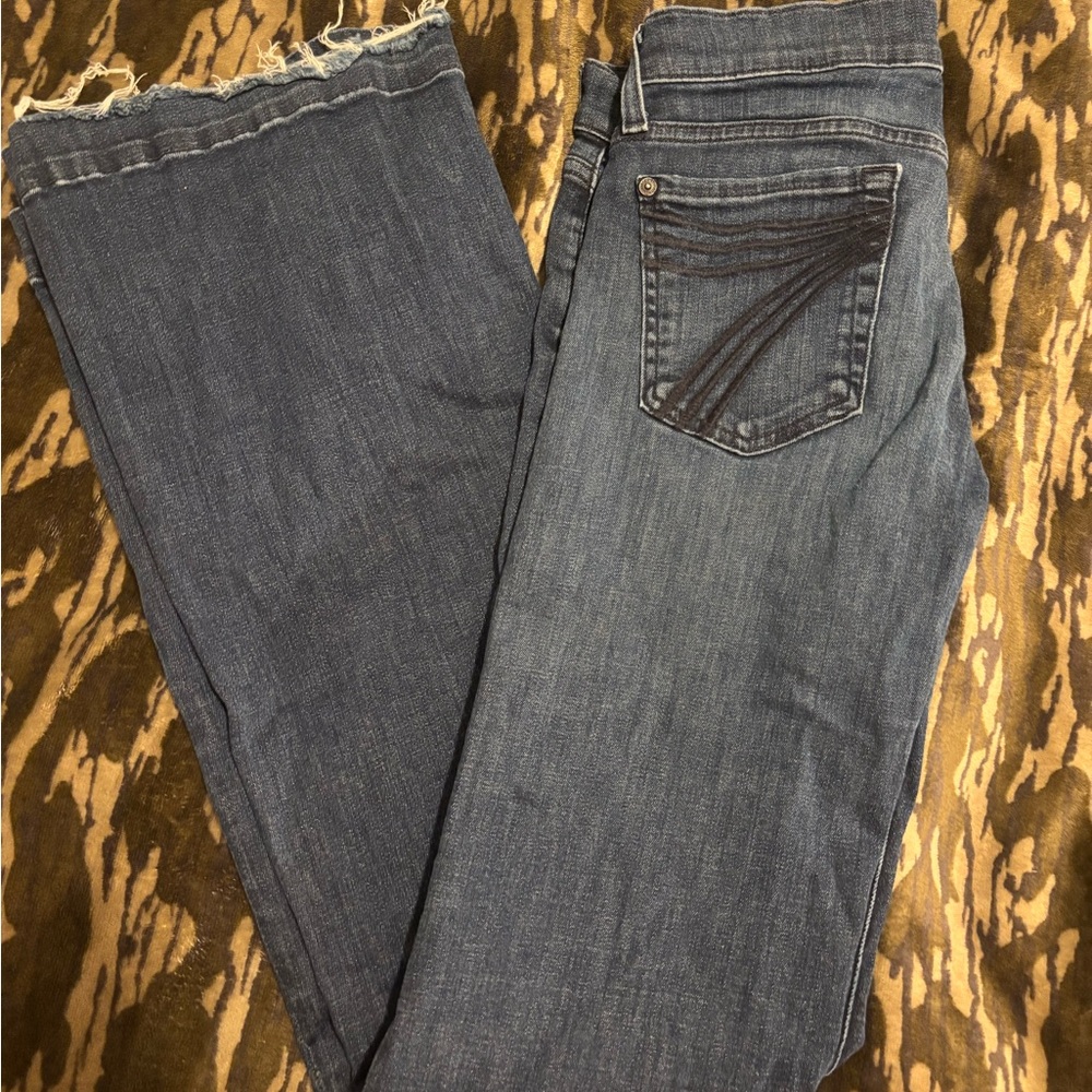 7 For All Mankind Dojo Wide Leg jeans in dark blue wash 27/34